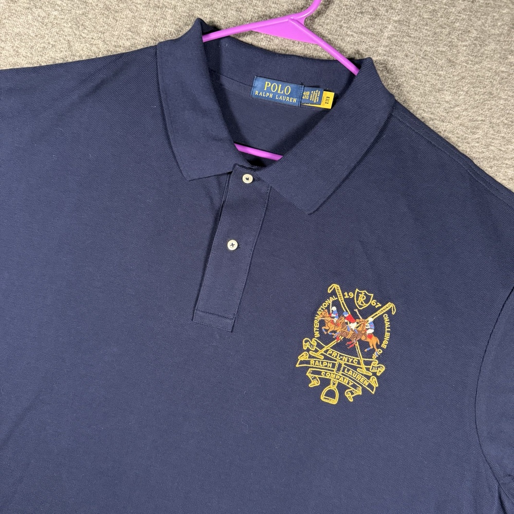 Polo Ralph Lauren Polo Shirt Mens 4XB Big Navy Polo Riders Embroidered Crest 3